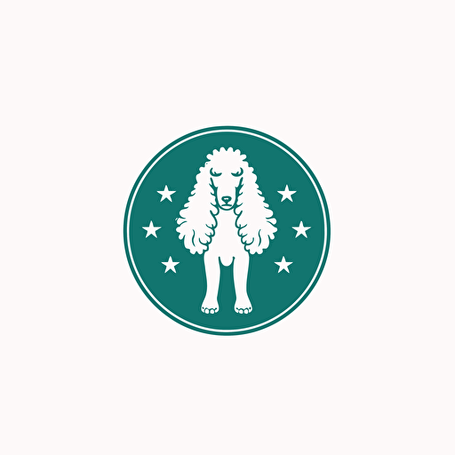 a vector logo of a poodle, elegant, luxurious, beautiful, simple, modern, inpsired by the starbucks logo