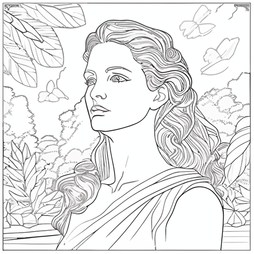 flat vector pdf image, coloring page::1 captions, text::-0.5