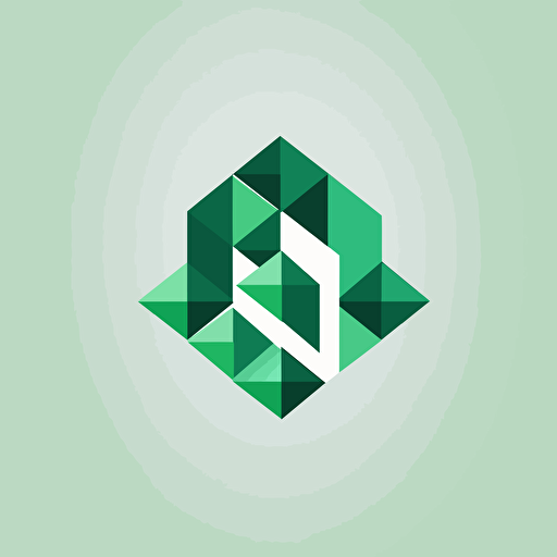 a Japanese system development company logo with green as the base color, flat design, vector,