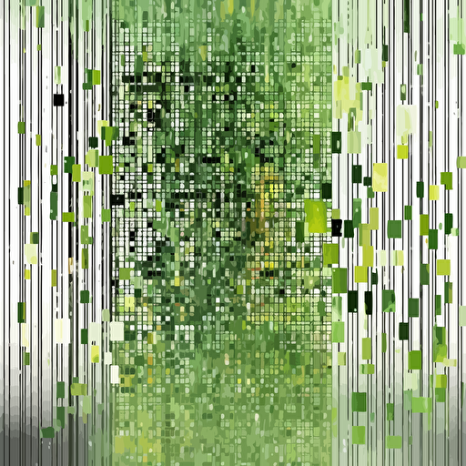 excel spreadsheet matrix rain, abstract, collage, modern art design, vector art, minimal style, green colors,