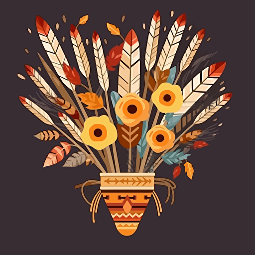 Texas-style bouquet of arrows in a vector art cartoon style, flat color,