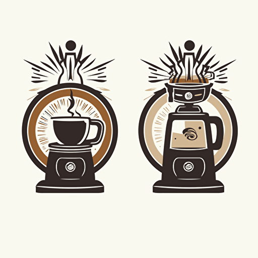 a professional and a professional coffee maker and a coffee with the sun and elegant living experience with the prompt customer satisfaction of your life at all costs, logo, vectorized.