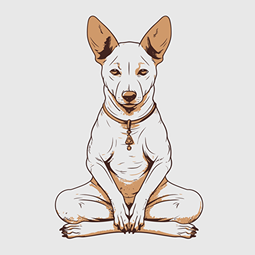 Vector style, a cute meditate dog , clear background, white background, adobe illustration tracing, svg, HD