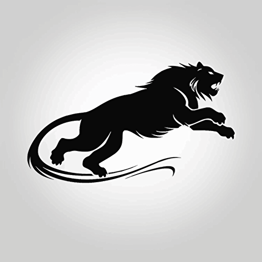 lion leaping silhouette, puma logo with a lion, svg, vector