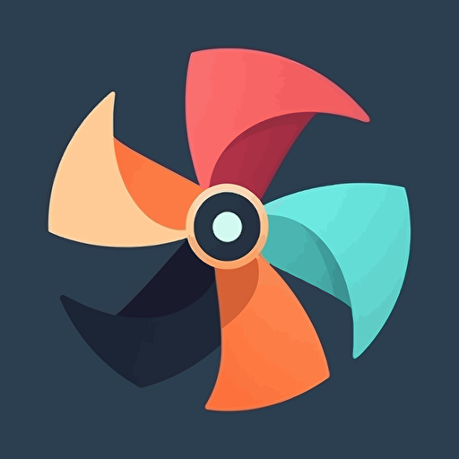 minimalist propeller illustration, simple colors, vector