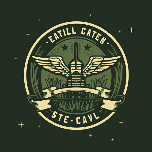 vector logo for lawn care service, military inspired