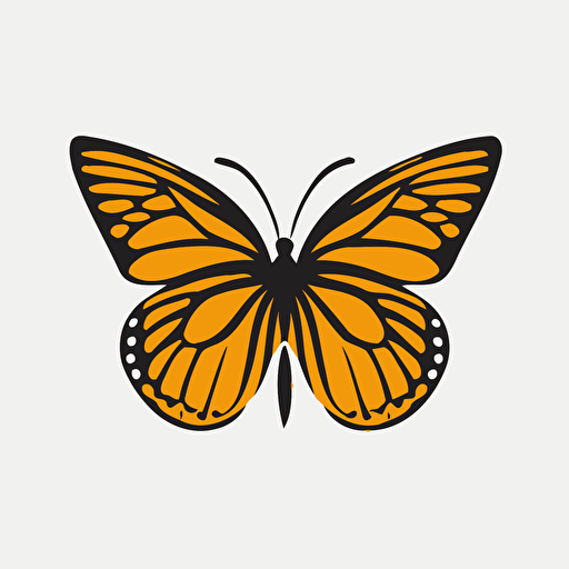 simple vector art of butterfly, simple colors, logo