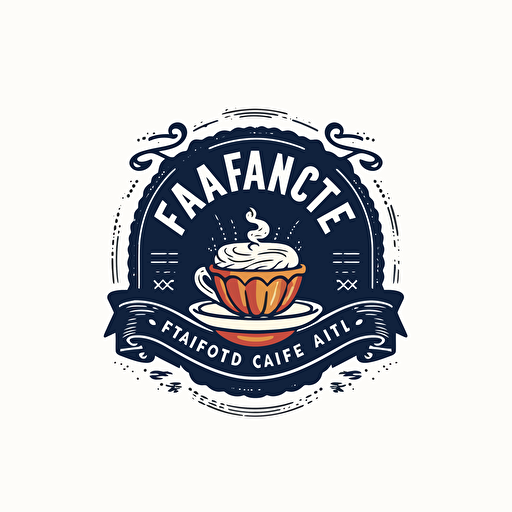 create a logo for a cafe that sell coffee and french pastry. high resolution vector. The logo have a cup of coffee or coffe bean and french pastry element. The overall effect should be a logo that feels both modern or urban lifestyle.