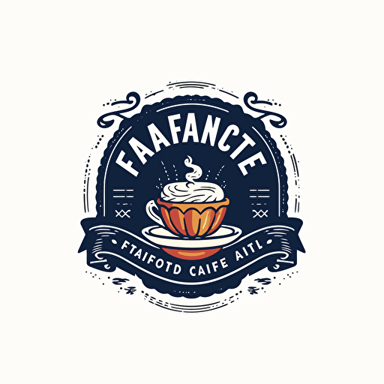 create a logo for a cafe that sell coffee and french pastry. high resolution vector. The logo have a cup of coffee or coffe bean and french pastry element. The overall effect should be a logo that feels both modern or urban lifestyle.