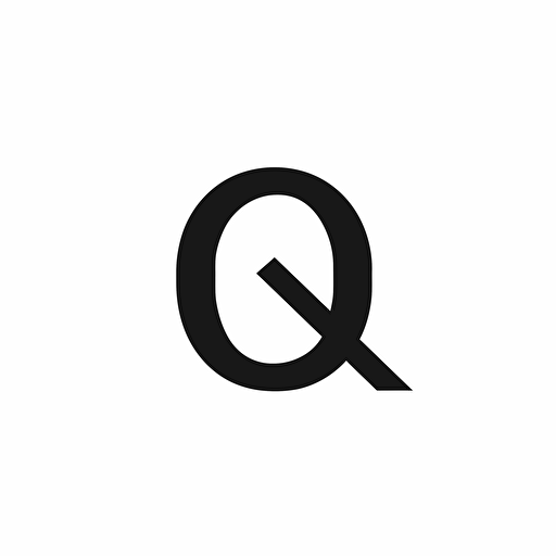 minimalist iconic logo of letter 'Q' for Quotela , black vector on white background