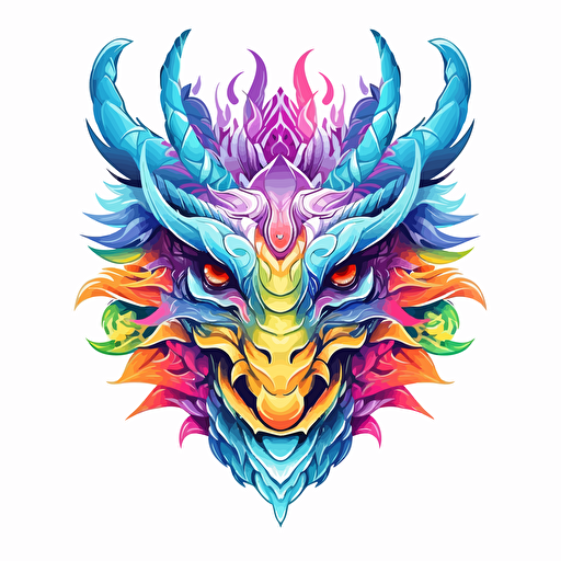 vector desinge, white backround, colorful dragon head