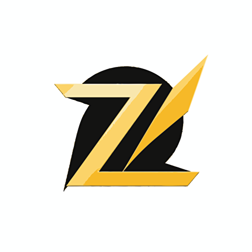 simple, modern, vector logo, plain white background, brand called Zephiro Official, big letter z, yellow gold and black color scheme, no shadow effects