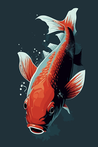 carp koi, vector illustration, minimalist,