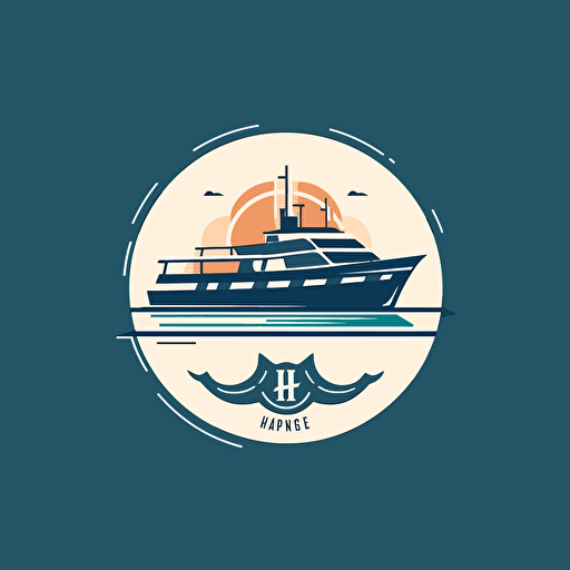 flat vector logo for hi-end modern marine boat hire company