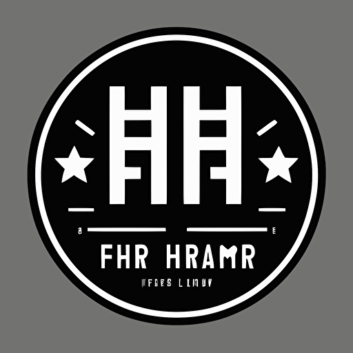 an emblem logo for a fashion brand, hip, young, urban, flat design, black and white, simple, vector