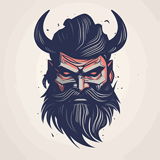 vector streaming logo of a samurai head, small scale