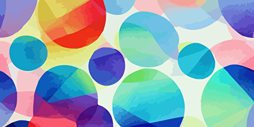 vector style illustration of tessellated circles, resembling fishscales, watercolour rainbow, paper texture