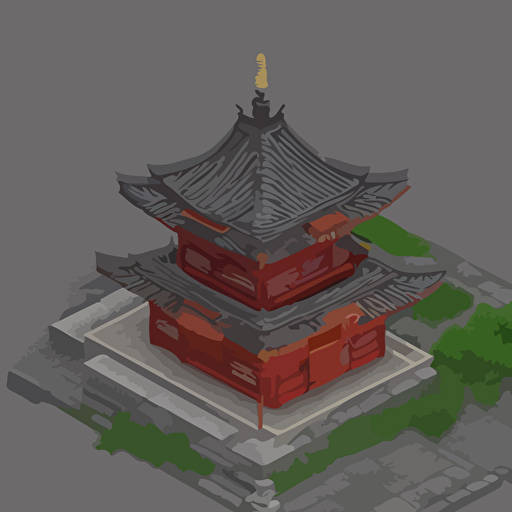 isometric japanese temple blood moon trending artstation 3d render unreal engine 5