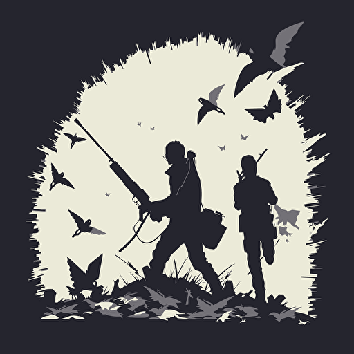 silhouett Design ,simple illustration ,money war,vector ,silhouette