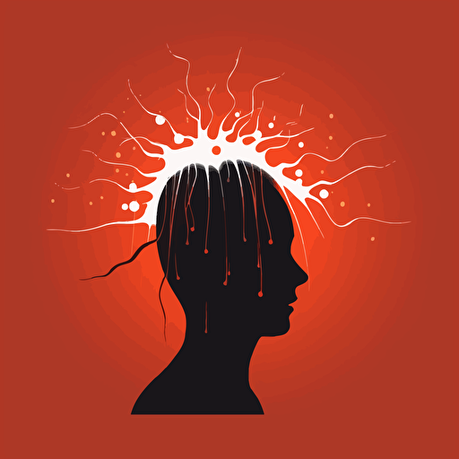 a simple, minimalistic illustration symbolising migraines. Vector art.