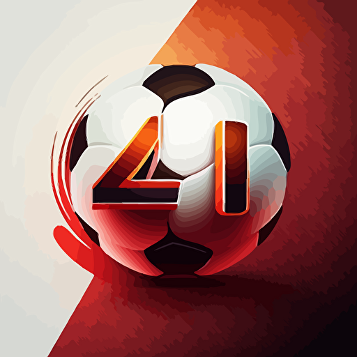 vector logo style football leauge with a soccerball inside a number four