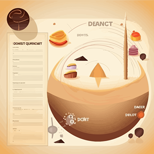 dessert menu with vector diagram of desert, origin from france