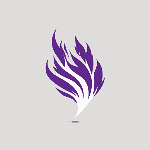 minimalist, logo, flat, small flame, white background, purple, vector, no shadows