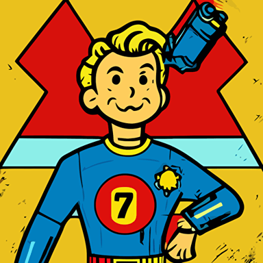 fallout 7 6 retro futurist illustration art butcher billy sticker colorful illustration highly detailed simple smooth clean vector curves jagged lines vector art smooth andy warhol style