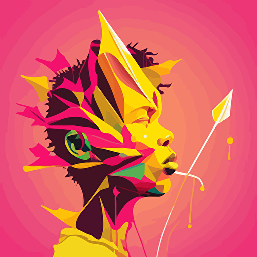 pink,yellow,vector,fantasy,face,young boy licking a needle