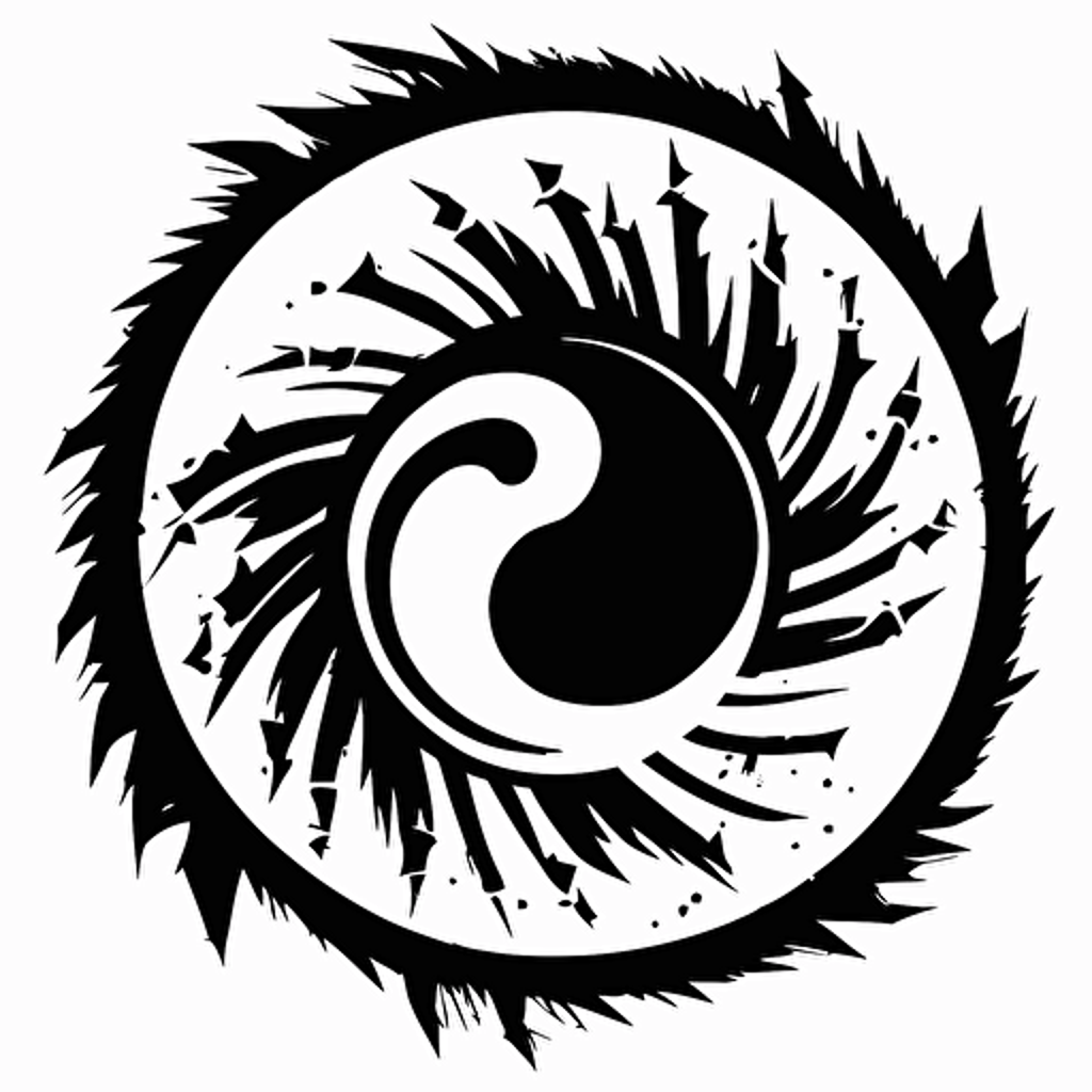 2d black and white circular brazilian symbol on white background vector painting