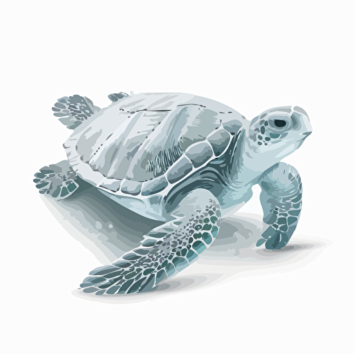 vector image, complet white turtle