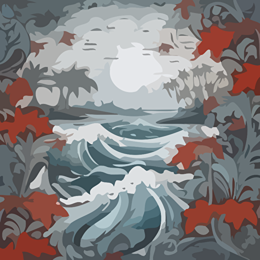 indonesian batik motive, white background, 2d, vector, island motive