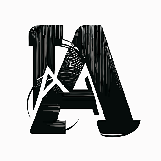 iconic logo of text letters A and P morphed into one black vector, on white background