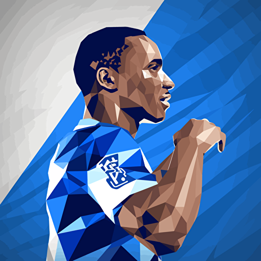 soccer player miller Bolaños of Emelec soccer team,DESIGN, POP COLORS, HALF TONE blue, gray and white vector style