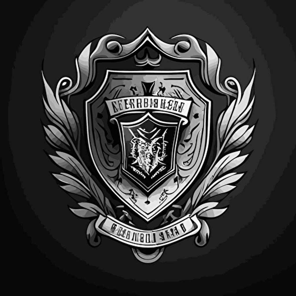 A shield vector logo surrounded by flames for ‘FIRE RESCUE VICTORIA’. simplified details. black and white only