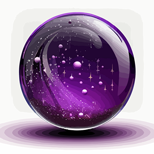 very simple vector logo of a glass orb containing purplish, starry gas