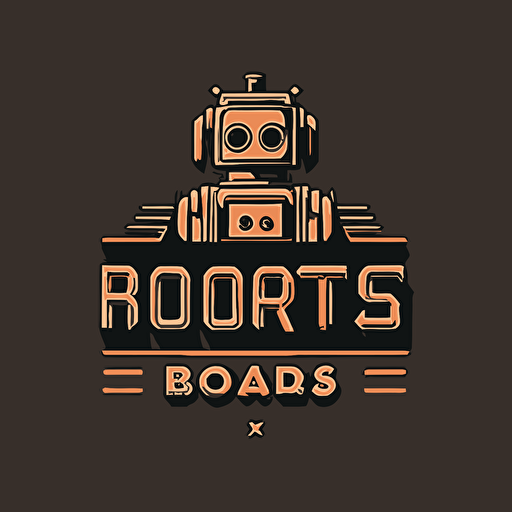 simple two color vector logo for a business called Robots More