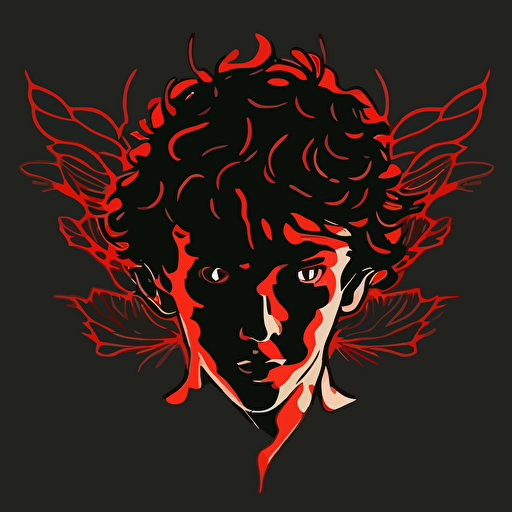 demogorgon from stranger things, simple art, 2d, flat, sticker, vector style