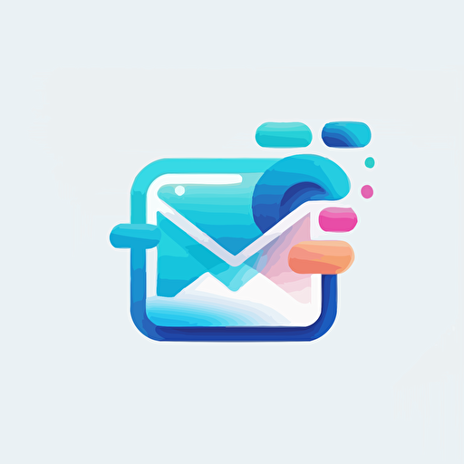 logo for a digital service sending messages to email addresses, modern, minimal, vector logo, flat with a bluish gradient on white background