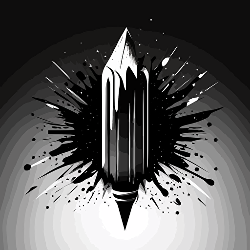 Black and white pencil vector logo