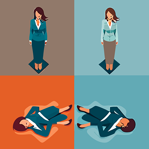 women in business suit , intop positions, women in business suit in the carpet floor, vector illustration