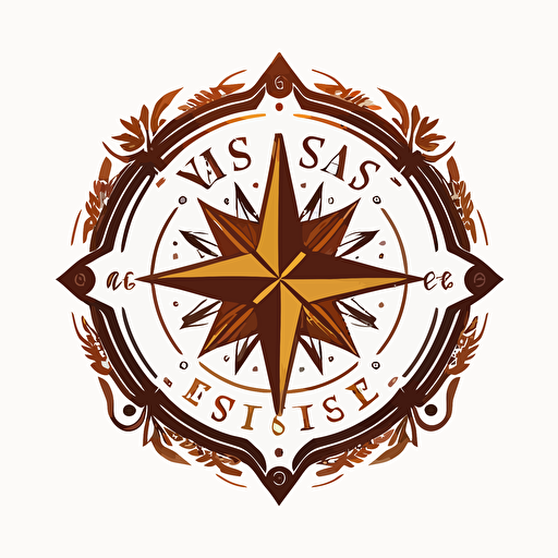 simple flat logo of the wise compass. White background, vector style