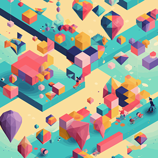 vector shapes, vectorart, positive vibes,Isometric Pattern,baby