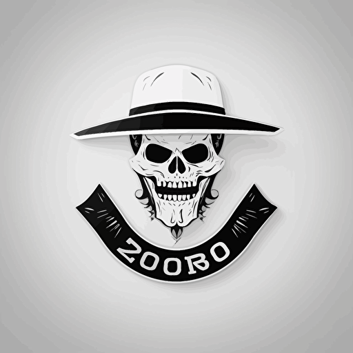 An Emblem for Football Club called Zorro Blanco. Initials ZOB. Vector logo. Simple. Unreal Engine. White background.