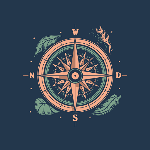 very simple logo for compass life, vector flat, PNG, SVG, flat shading, solid background, mascot, logo, vector illustration, masterwork, 2D, simple, illustrator