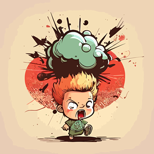 Little boy bomb doodle vector ilustration