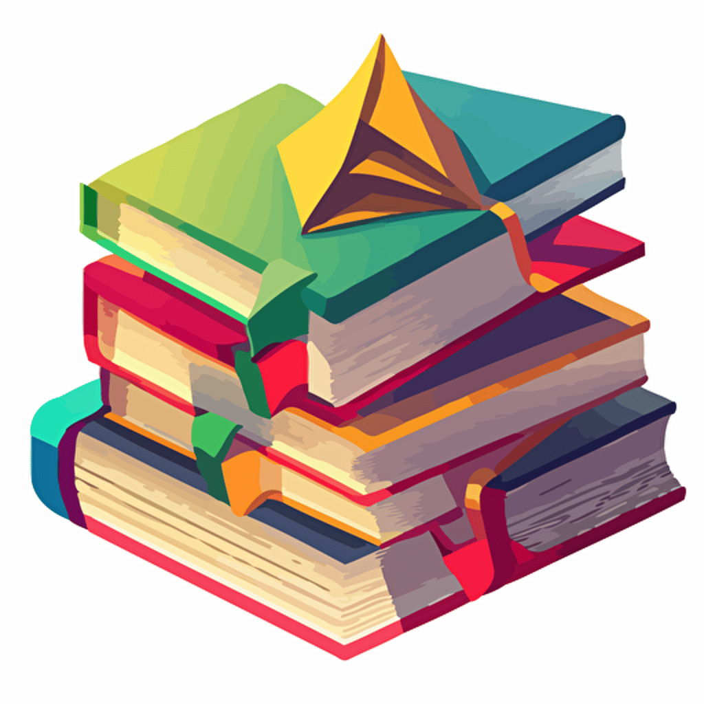 pile of books, vector,