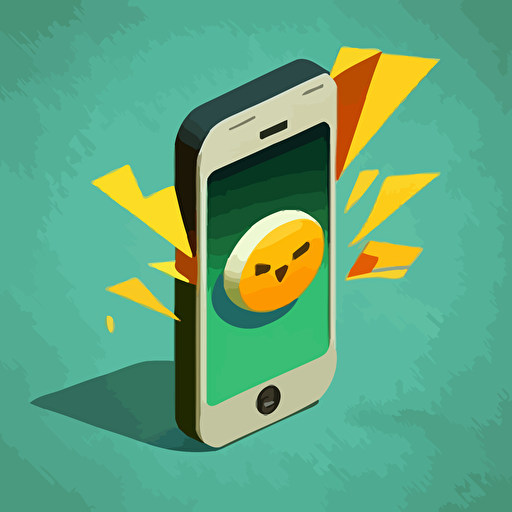 vector of phone with notification on it