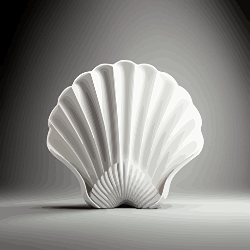 shell, white, scheme, medium contrast, no burn highlights, flat white background, octane render, v-ray , vector art,