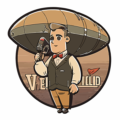2d vectorel logo, a man holding a rycote super blimp
